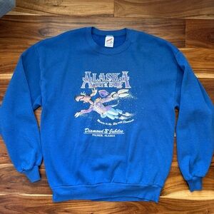 Vintage Alaska State Fair Graphic Crewneck Sweatshirt - Blue